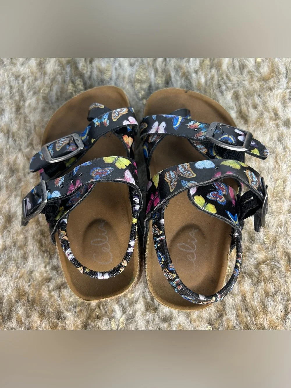 5 for $25🔥Celia‎ Butterfly Wedge Strapy Sandals Toddler Size 5